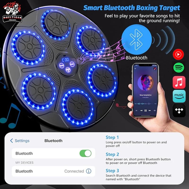 Boxing Machine Smart Bluetooth Wall Mounted Music Boxing Trainer Gym Home Electronic Boxing Target Punching Equipment - Ammpoure Wellbeing