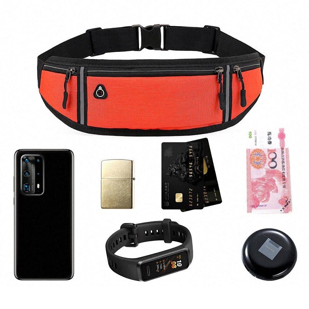 Bumbag, Sports Waist Bag Reflective Strip Fitness Mobile Phone Bag Pocket Waterproof Invisible Running Belt Bag Outdoor Fitness Bag - Ammpoure Wellbeing