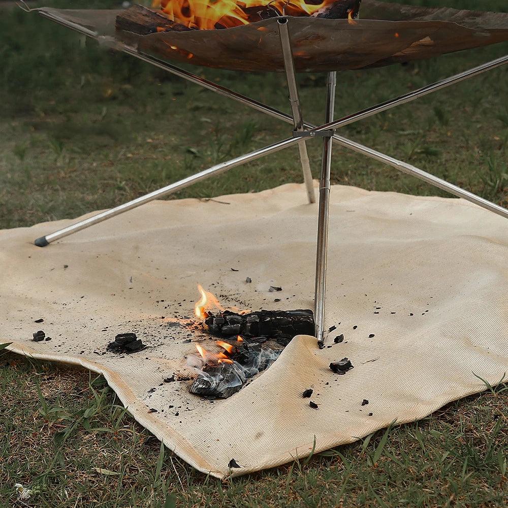 Camping Fireproof Cloth Flame Retardant Insulation Mat Blanket Glass Coated Heat Insulation Pad Outdoors Picnic Barbecue - Ammpoure Wellbeing