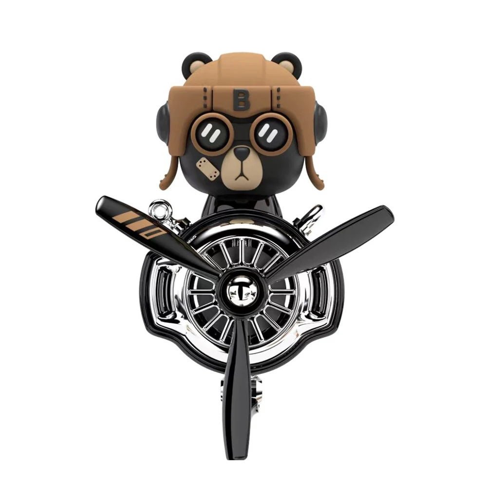 Car Air Freshener Bear Pilot Auto Accessories Interior Perfume Diffuser Rotating Propeller Outlet Fragrance Magnetic Design - Ammpoure Wellbeing