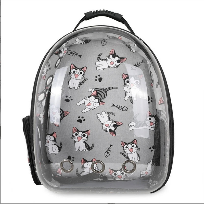 Cat Bag Pet Backpack Portable Transparent Space Capsule Pet Bag for Going Out Breathable Backpack Cat Products L2025 - Ammpoure Wellbeing