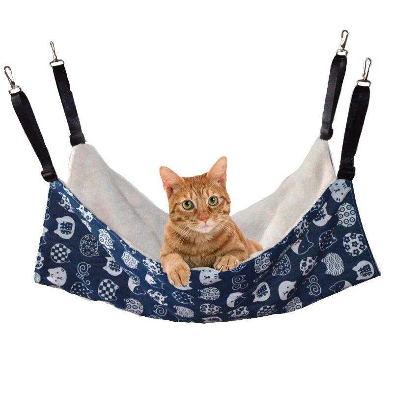 Cat Canvas Hammock Bed Pet Cats Dogs Beds Double - Sided Hanging Bed Pet Swing Beds Hamster Squirrel Cat Rest Sleep Supplies - Ammpoure Wellbeing