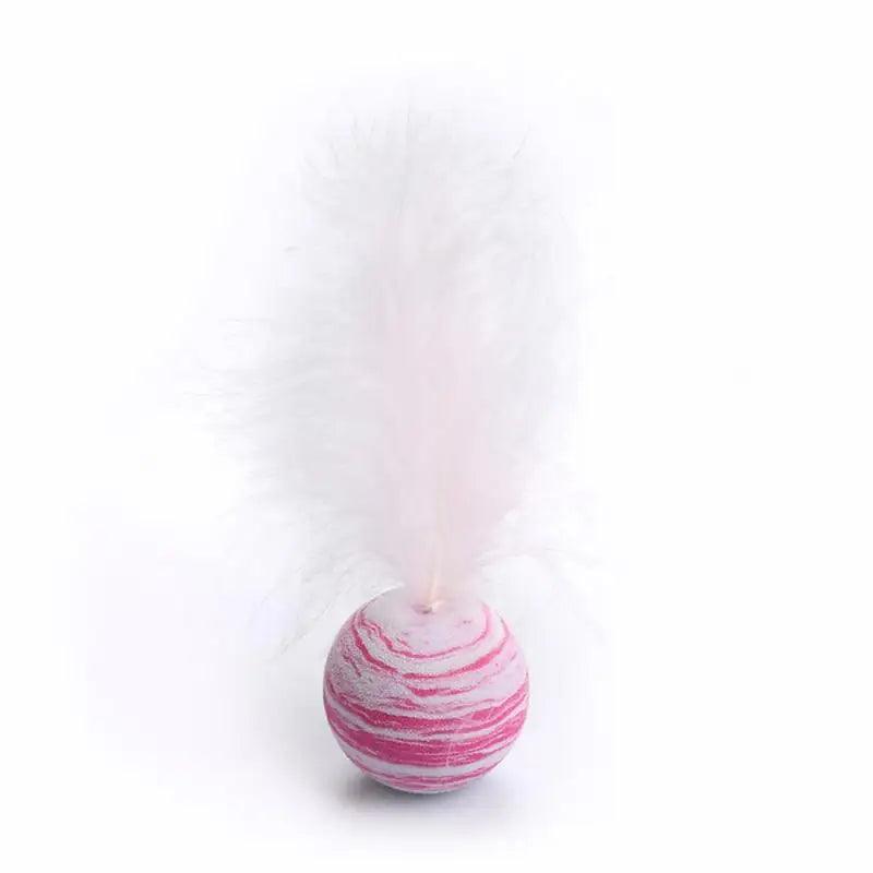 Cat toy Ball Feather Funny Cat Toy Star Ball Plus Feather Foam Ball Throwing Toys Interactive Plush Toys Pet Supplies katten toy - Ammpoure Wellbeing