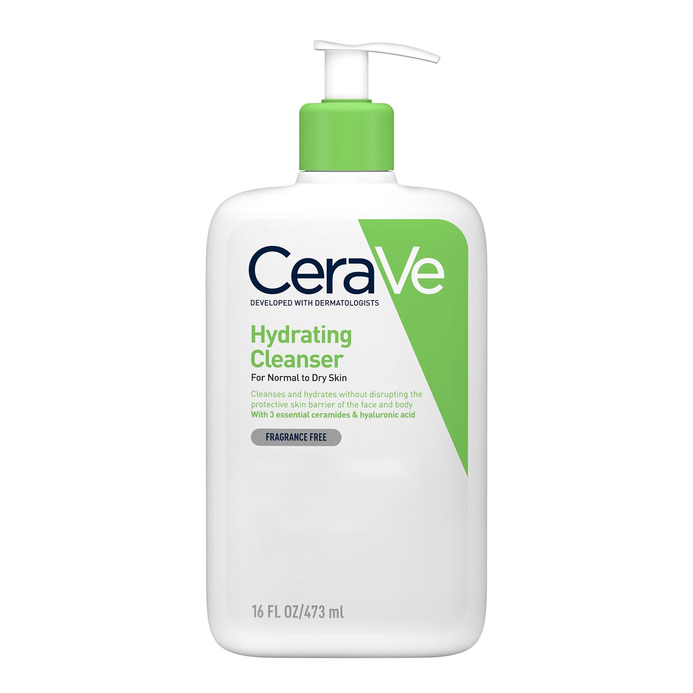 CeraVe Hydrating Cleanser for Normal to Dry Skin 473ml with Hyaluronic Acid & 3 Essential Ceramides - Ammpoure Wellbeing