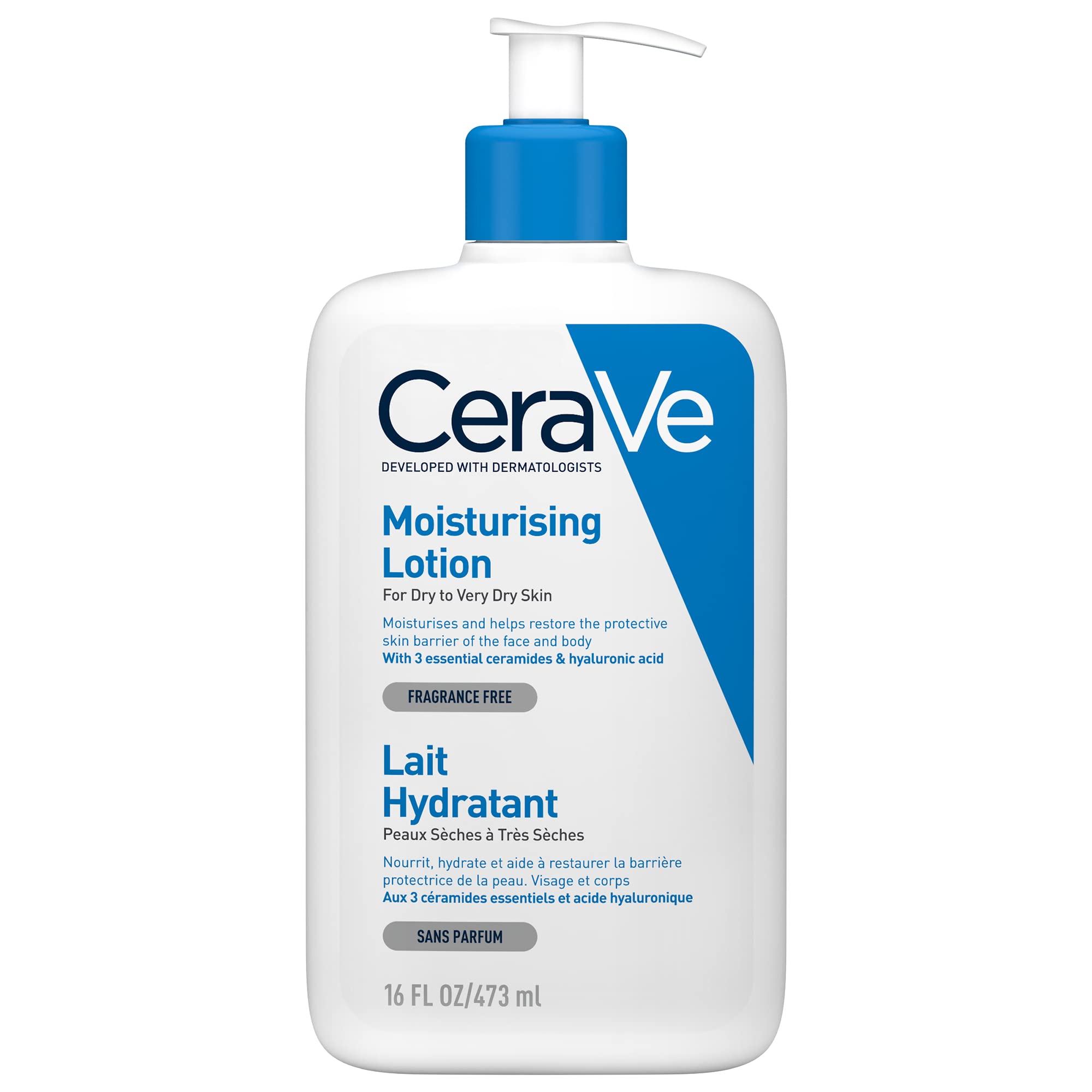 CeraVe Moisturising Lotion for Dry to Very Dry Skin 473 ml with Hyaluronic Acid and 3 Essential Ceramides - Ammpoure Wellbeing
