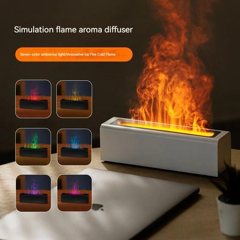 Colorful Simulation Flame Diffuser USB Plug - in Fragrance Office Home Flame Humidification Diffuser Diffuser - Ammpoure Wellbeing