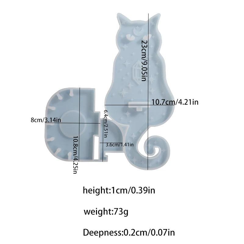 Crystal Resin Mold Magic Cat Wall Candlestick Home Decoration Silicone Mold - Ammpoure Wellbeing