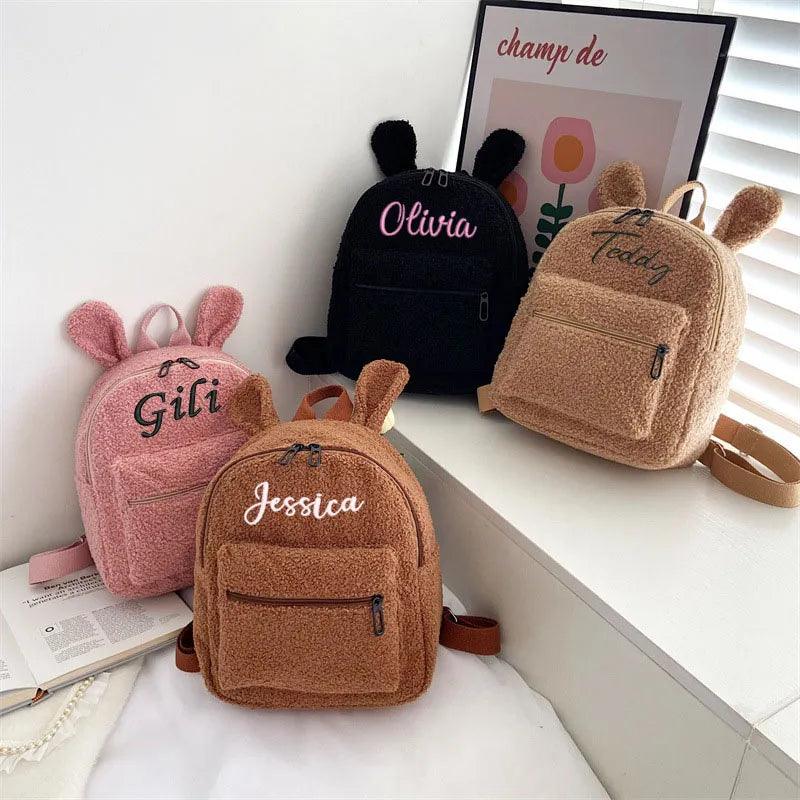 Customized Embroidery Bear Backpack Embroidered Portable Children Travel Shopping Rucksack Women's Cute Bear Shoulder Backpack - Ammpoure Wellbeing