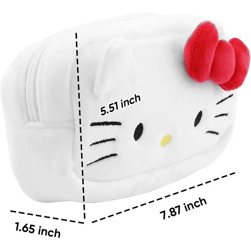 Cute Hello Kitty Cat Plush Pencil Case Bag Makeup Cosmetic Makeup Bag for Girls Organizer Wallet Stationery Travel Storage Bags - Ammpoure Wellbeing