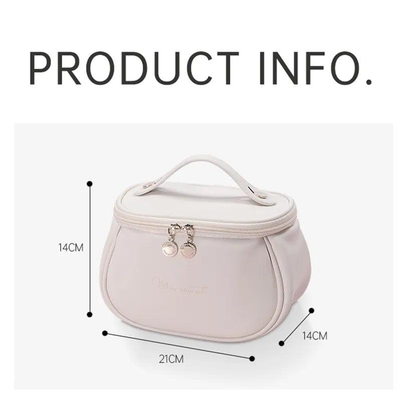 Cute PU Makeup Bag For Women Toiletries Organizer Waterproof Travel Make Up Pouch Female Large Capacity Portable Cosmetic Case - Ammpoure Wellbeing