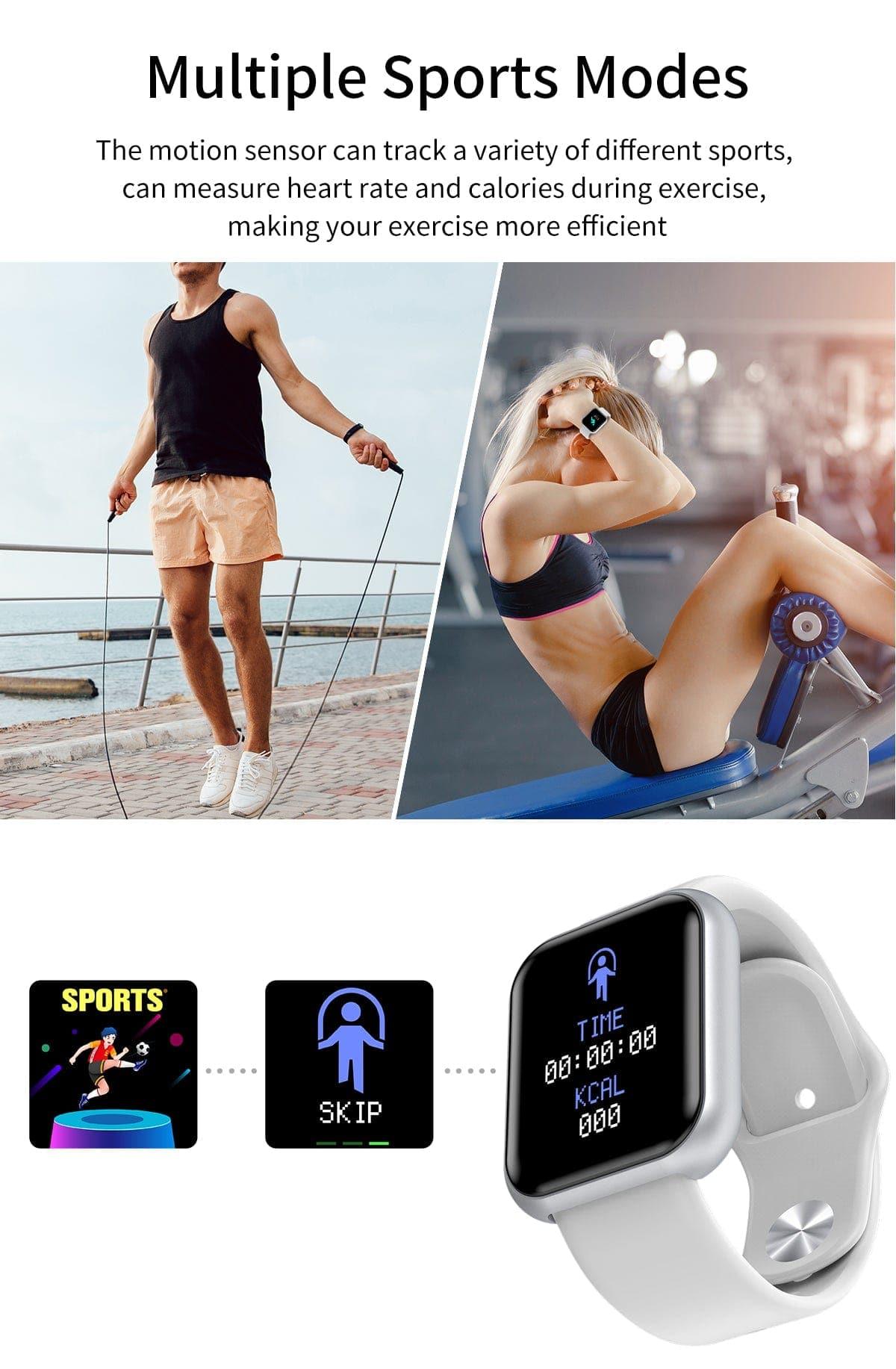 D20 Smart Watch Men Sport Fitness Tracker Blood Pressure Heart Rate Monitor Y68 Women Bracelet For Android IOS Xiaomi Kids - Ammpoure Wellbeing