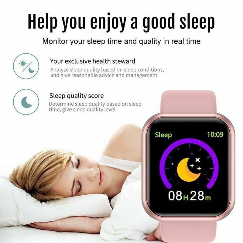 D20 Smart Watch Men Sport Fitness Tracker Blood Pressure Heart Rate Monitor Y68 Women Bracelet For Android IOS Xiaomi Kids - Ammpoure Wellbeing