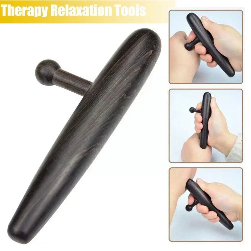 Deep Tissue Massage Tool, Trigger Point Massage Thumb Saver Massager for Back,Leg,Waist, Therapists Equipment Wood Massage Tools - Ammpoure Wellbeing