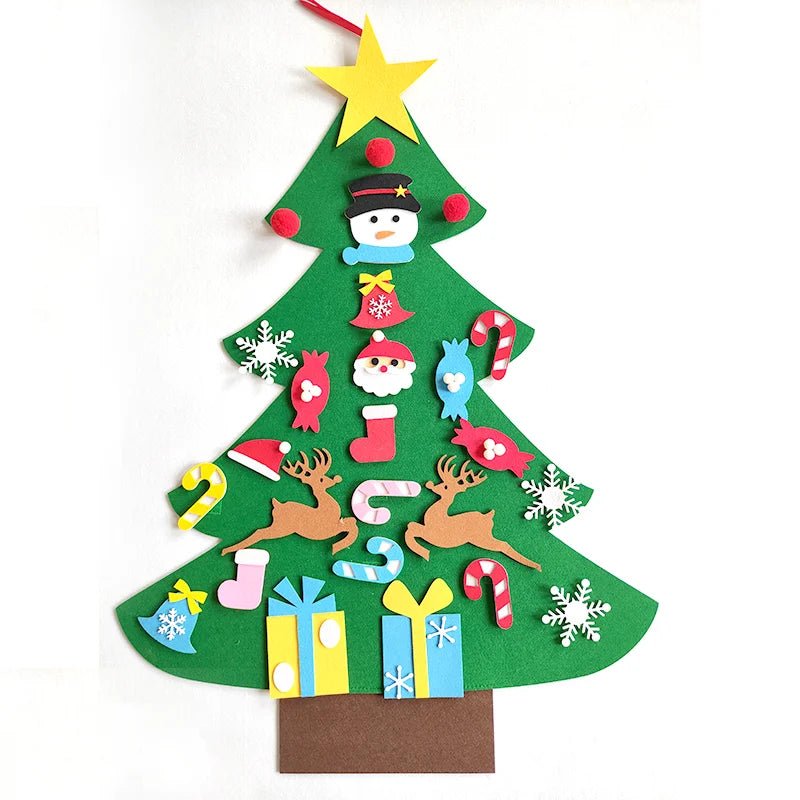 DIY Felt Christmas Tree Christmas Decoration for Home Navidad 2022 New Year Christmas Ornaments Santa Claus Xmas Kids Gifts - Ammpoure Wellbeing