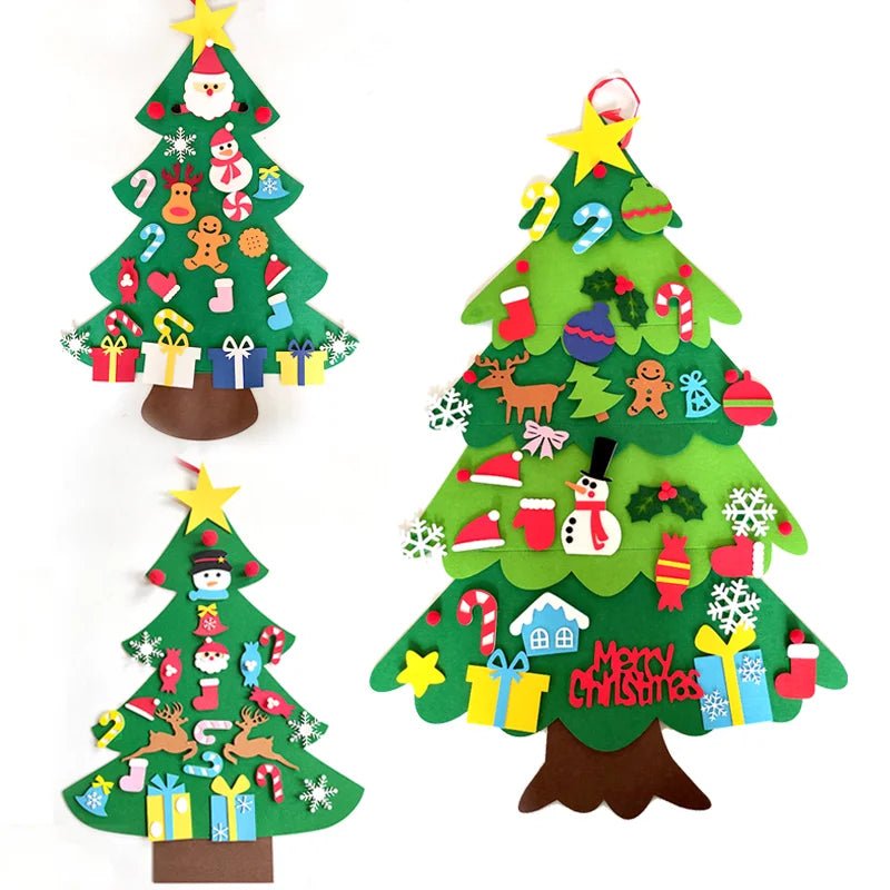 DIY Felt Christmas Tree Christmas Decoration for Home Navidad 2022 New Year Christmas Ornaments Santa Claus Xmas Kids Gifts - Ammpoure Wellbeing