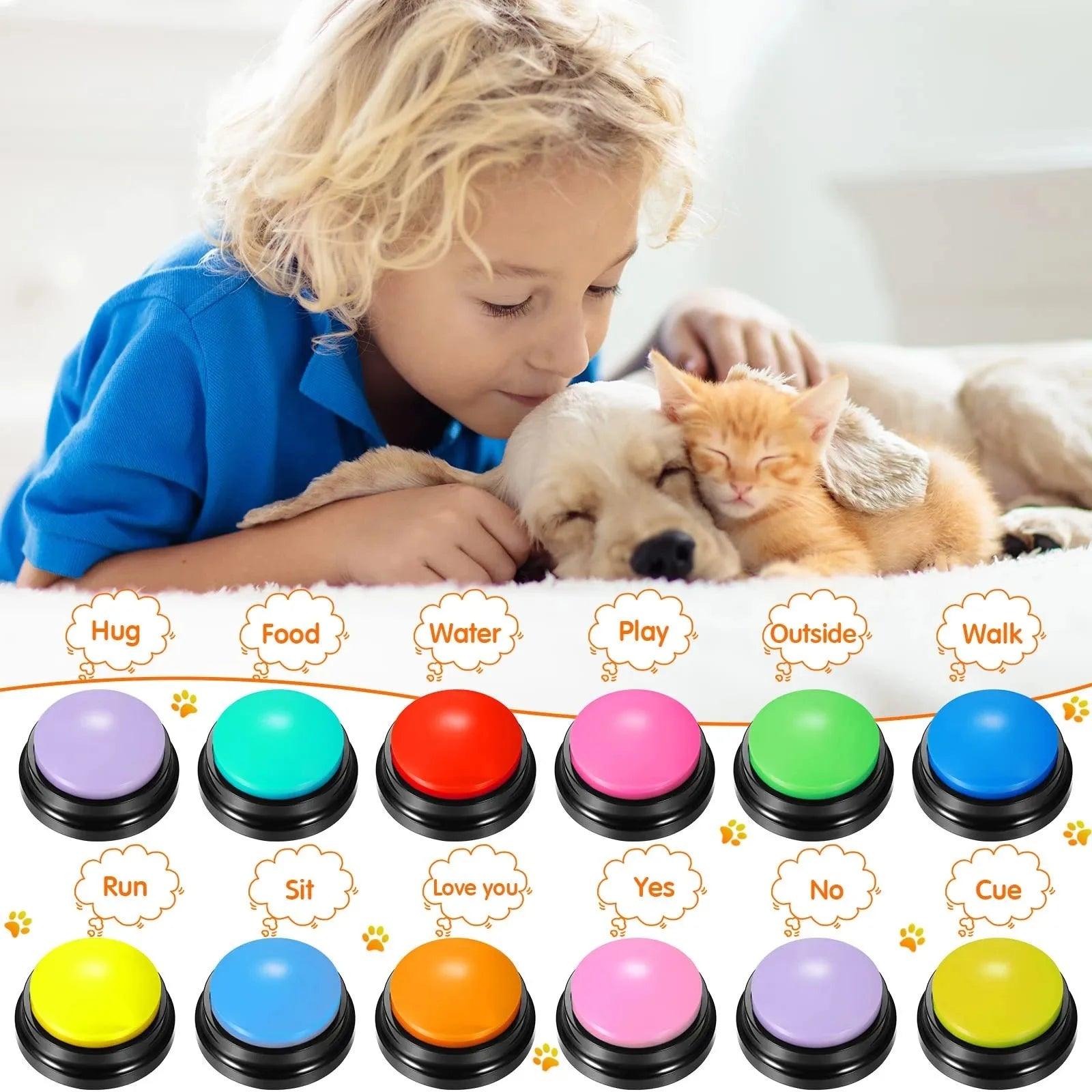 Dog Communication Buttons Voice Recording Button for Pet Training Buzzer 30 Second Record Playback Funny Gift for Talking - Ammpoure Wellbeing