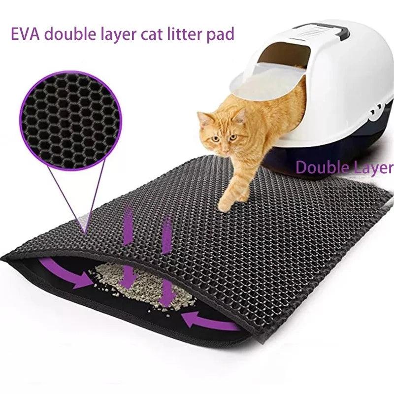 Double Layer EVA Cat Litter Pad Waterproof Non - slip Sand Basin Filter Kitten Dog Washable Mattress Floor Mat Pet Clean Supplies - Ammpoure Wellbeing
