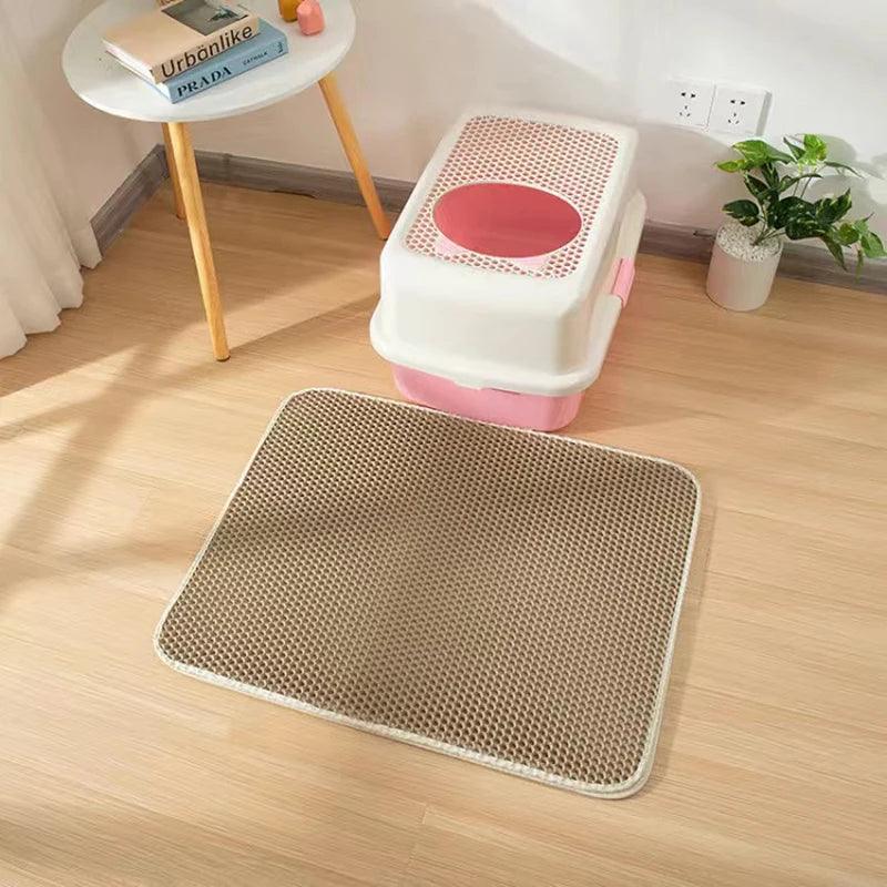 Double Layer EVA Cat Litter Pad Waterproof Non - slip Sand Basin Filter Kitten Dog Washable Mattress Floor Mat Pet Clean Supplies - Ammpoure Wellbeing