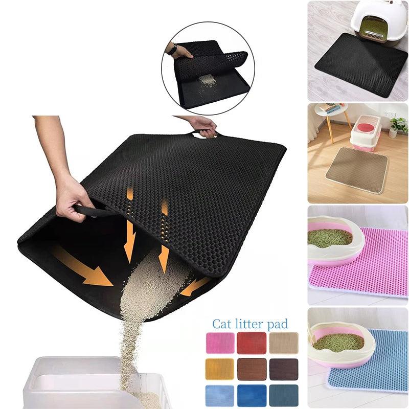 Double Layer EVA Cat Litter Pad Waterproof Non - slip Sand Basin Filter Kitten Dog Washable Mattress Floor Mat Pet Clean Supplies - Ammpoure Wellbeing