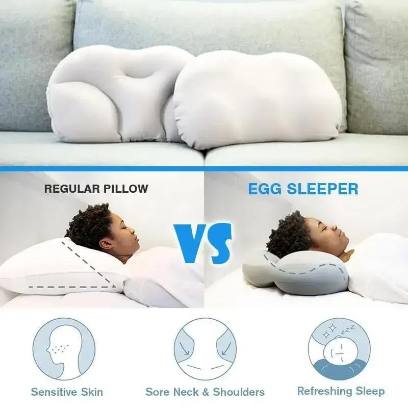 Egg Sleeper All - round Sleep Pillow Neck Head Massager Sleeping Memory Foam Cushion Assisting Sleep Health Neck Hump Corrector - Ammpoure Wellbeing