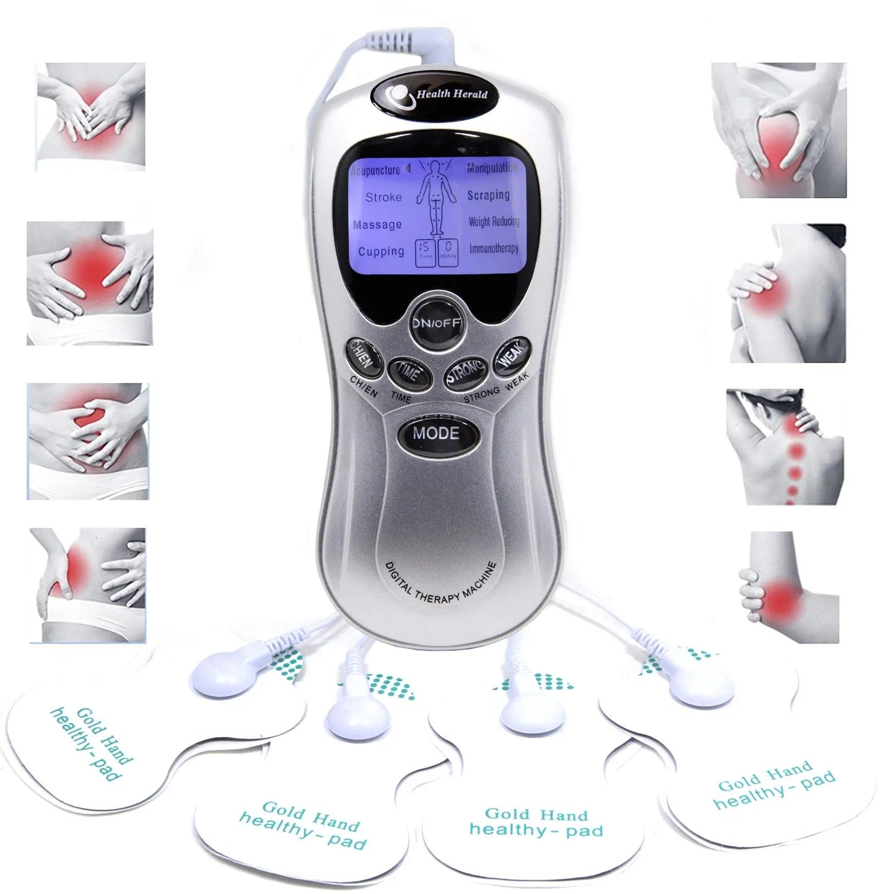 Electric Tens Unit Machine Pulse Massager Muscle Stimulator Therapy Pain Relief Digital Massage Electric Meridian Body Massage - Ammpoure Wellbeing