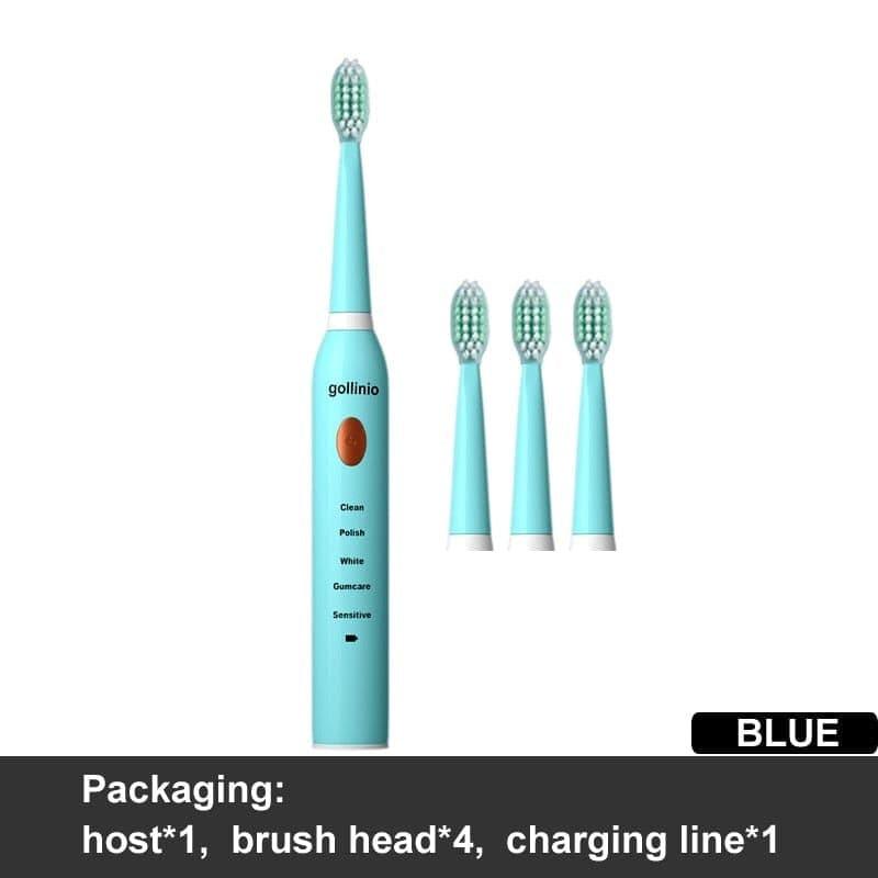Electric Toothbrush Usb Fast Charging Adult Replacement Head Whitening - Ammpoure Wellbeing