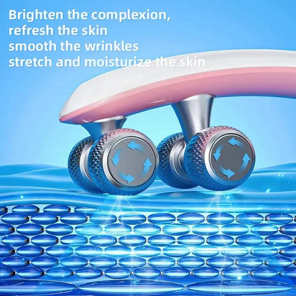 EMS Face Massager Roller Y Shape Face Lifting Device V Face Double Chin Remover Face Care Skin Care Home Use Beauty Tool - Ammpoure Wellbeing