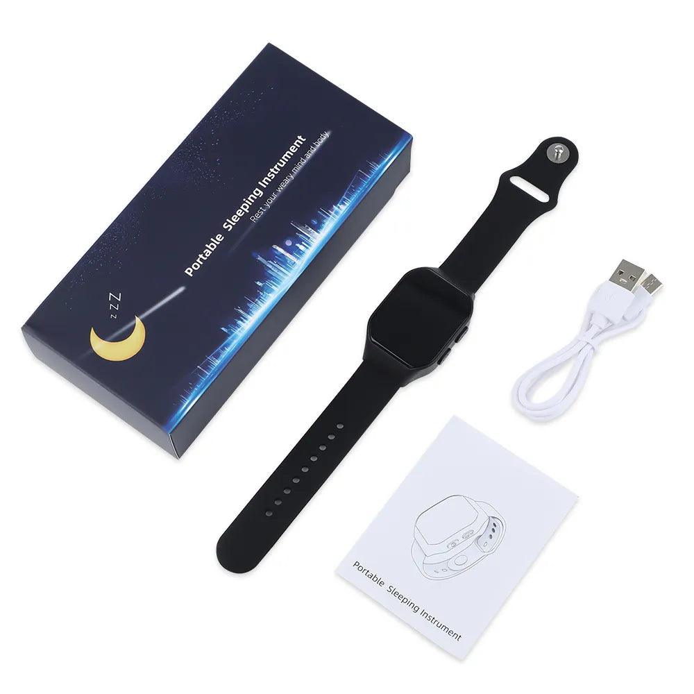 EMS Sleep Aid Watch Microcurrent Pulse Sleeping Anti - anxiety Insomnia Hypnosis Device Fast Sleep Rest Wristband Watch Relief - Ammpoure Wellbeing