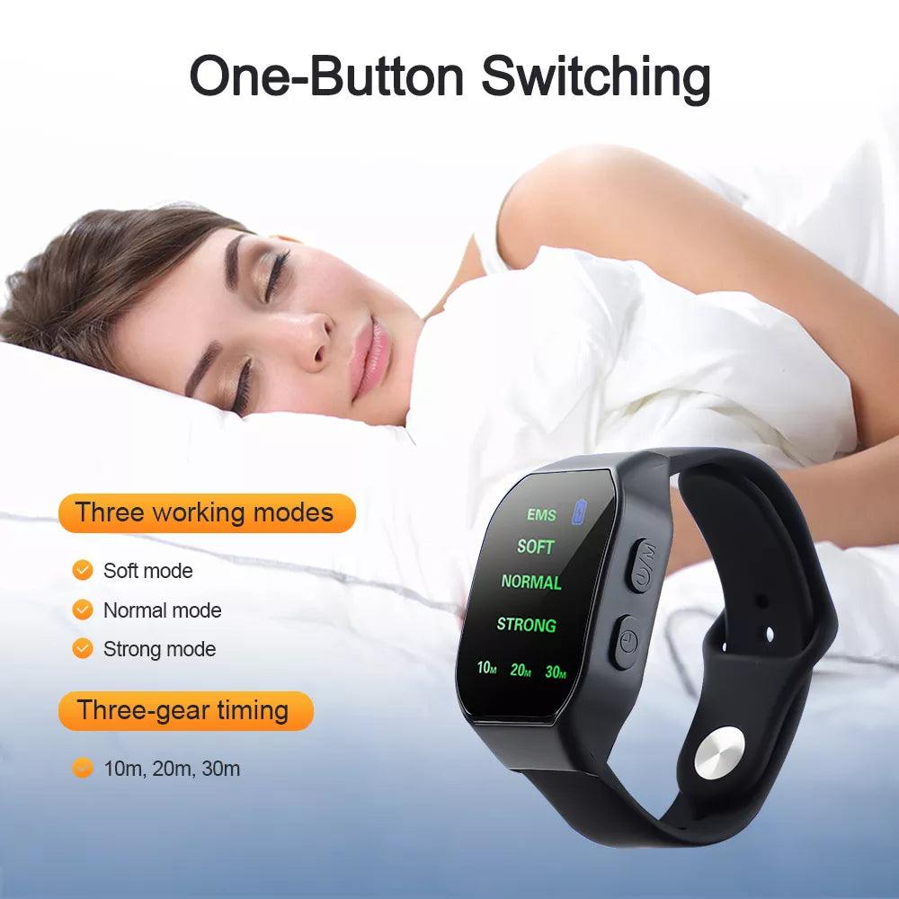 EMS Sleep Aid Watch Microcurrent Pulse Sleeping Anti - anxiety Insomnia Hypnosis Device Fast Sleep Rest Wristband Watch Relief - Ammpoure Wellbeing