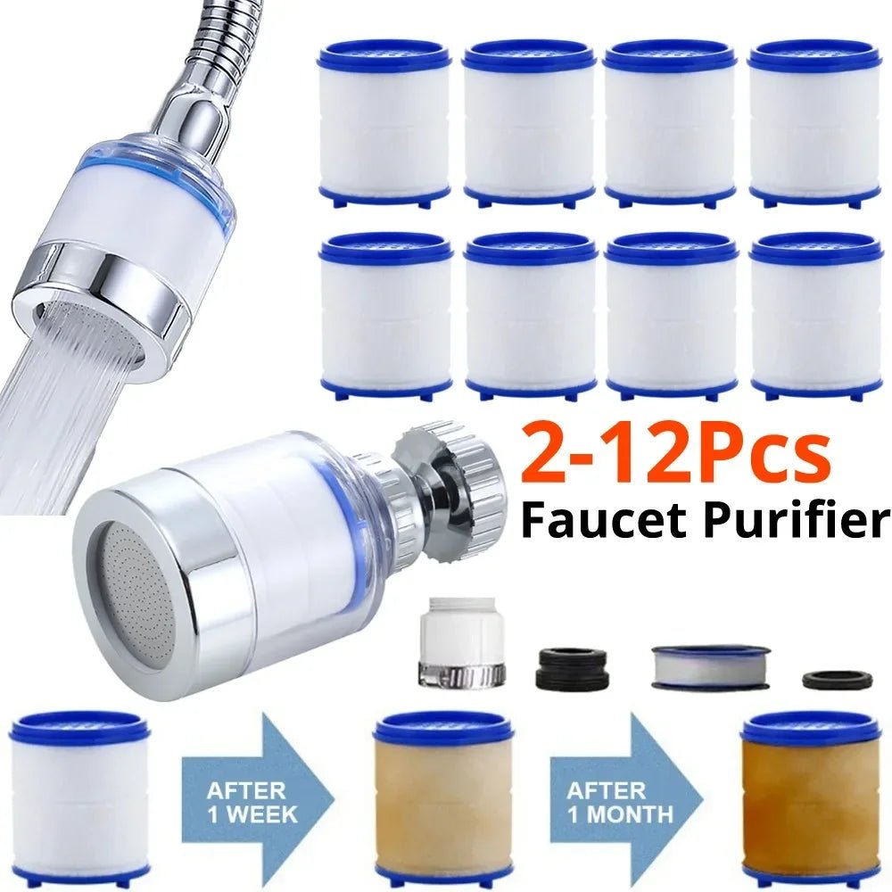 Faucet Filter Element Purifier Sprayer Head Household Water Purifier Filter Shower Remove 360° Chlorine Heavy Metal Filtered - Ammpoure Wellbeing