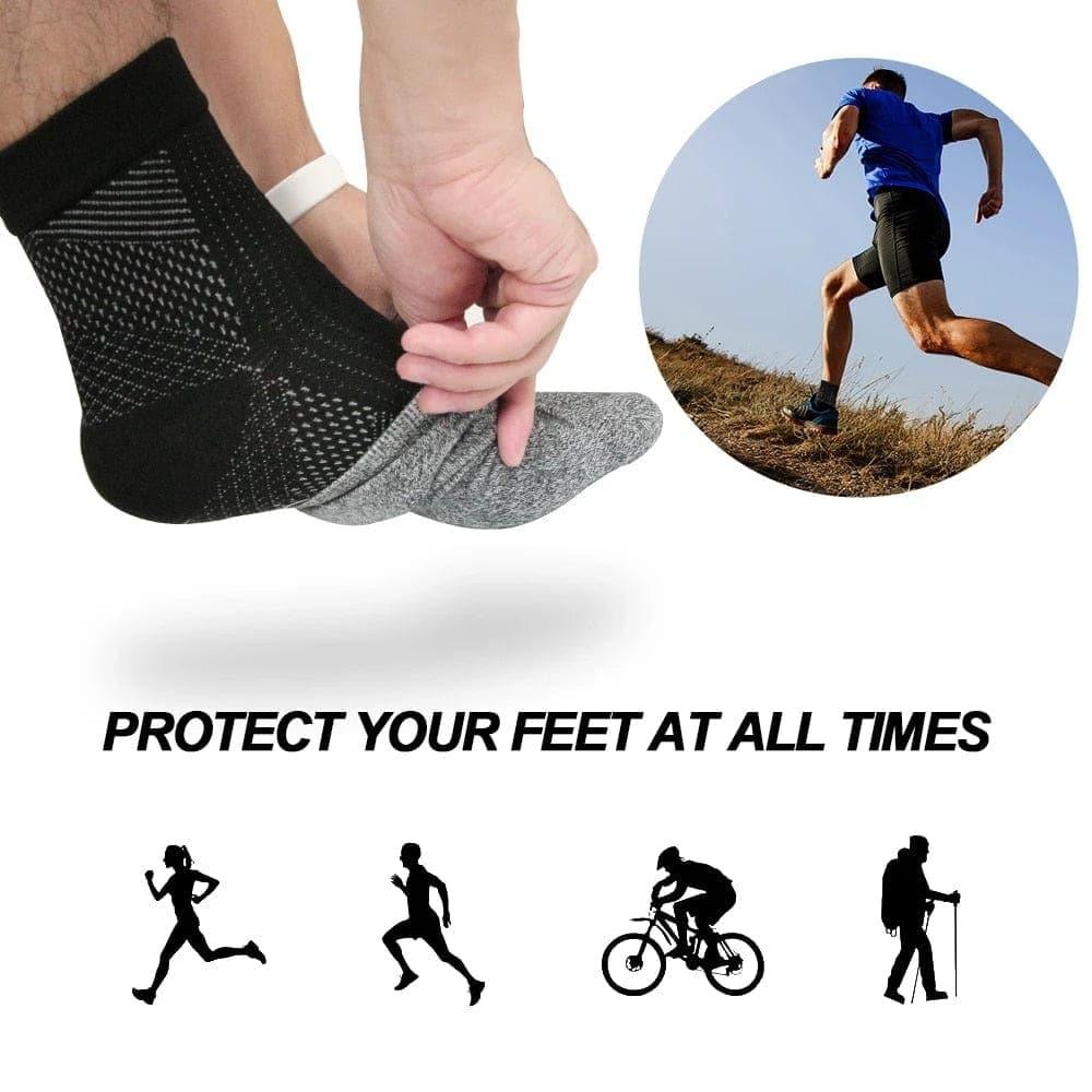 Foot angel anti fatigue compression foot sleeve Ankle Support Running Cycle Basketball Sports Socks Outdoor Men Ankle Brace Sock - Ammpoure Wellbeing