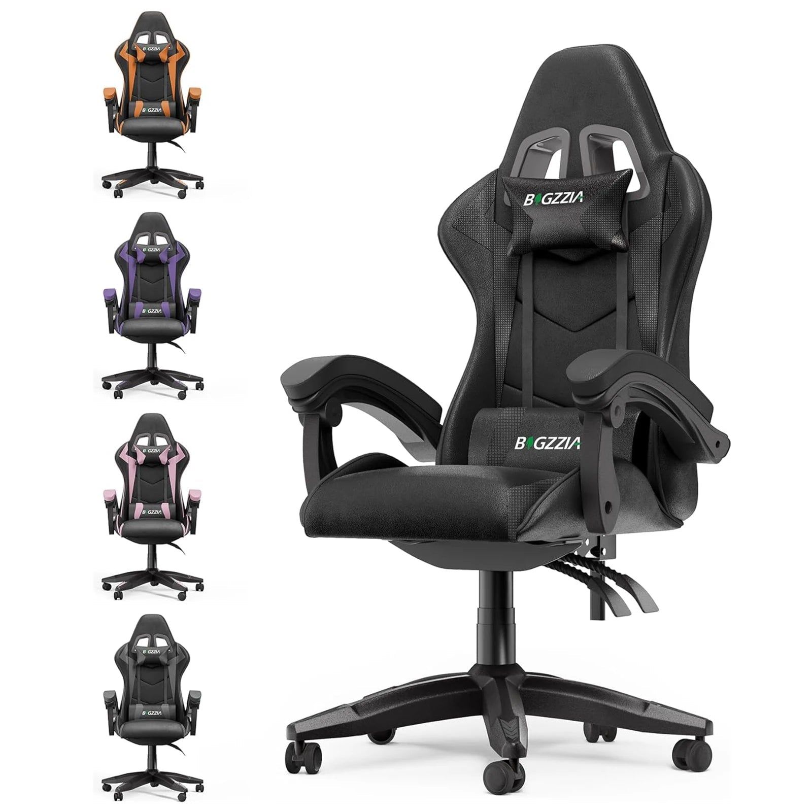 Gaming Chair Office Chair Ergonomic PU Leather Computer Desk Chair with Headrest and Lumbar Support Game Chairs Racing Chair - Ammpoure Wellbeing