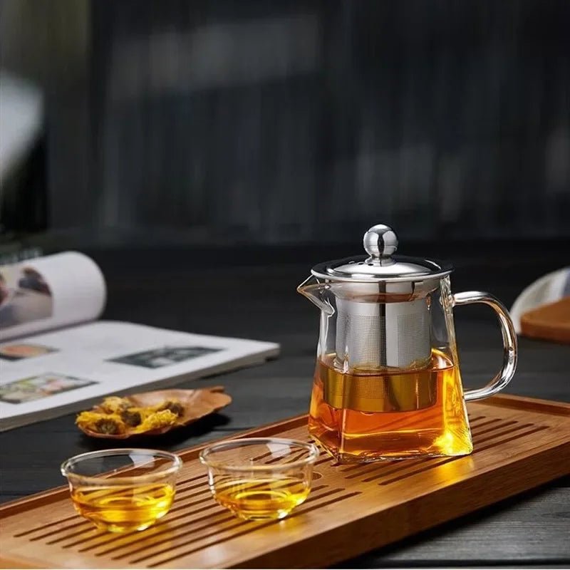 Glass Teapot with Infuser Tea Set Kettle Maker Infusers Jug Teaware Kitchen Dining Bar Home Tea Kit Glass Teapot Samovar - Ammpoure Wellbeing