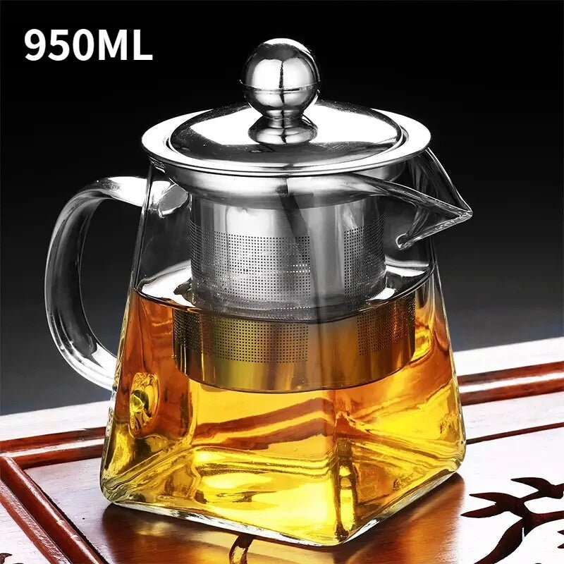 Glass Teapot with Infuser Tea Set Kettle Maker Infusers Jug Teaware Kitchen Dining Bar Home Tea Kit Glass Teapot Samovar - Ammpoure Wellbeing