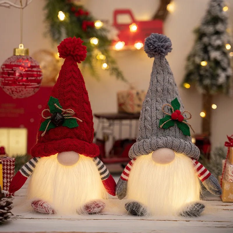 Glowing Gnome Christmas Decorations Faceless Plush Dolls elf Home Ornaments Navidad New Year Gift - Ammpoure Wellbeing