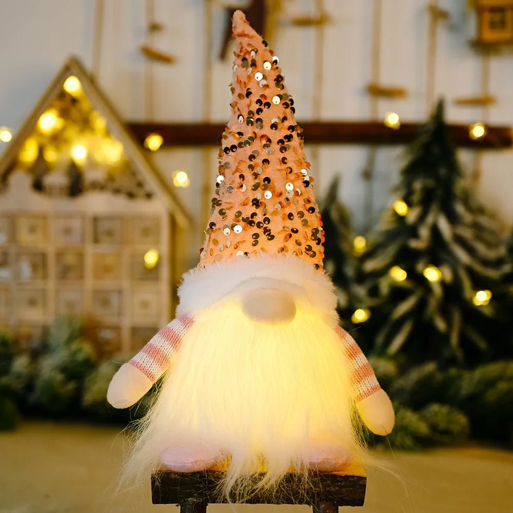 Glowing Gnome Christmas Decorations Faceless Plush Dolls elf Home Ornaments Navidad New Year Gift - Ammpoure Wellbeing