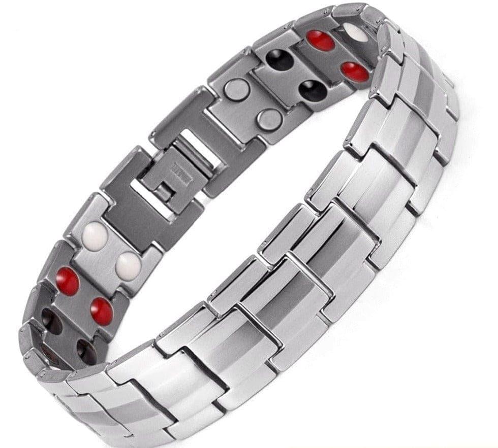 Gold Plated UK Blood Pressure Magnetic Titanium Bio Energy Bracelet For Men Women - Ammpoure Wellbeing