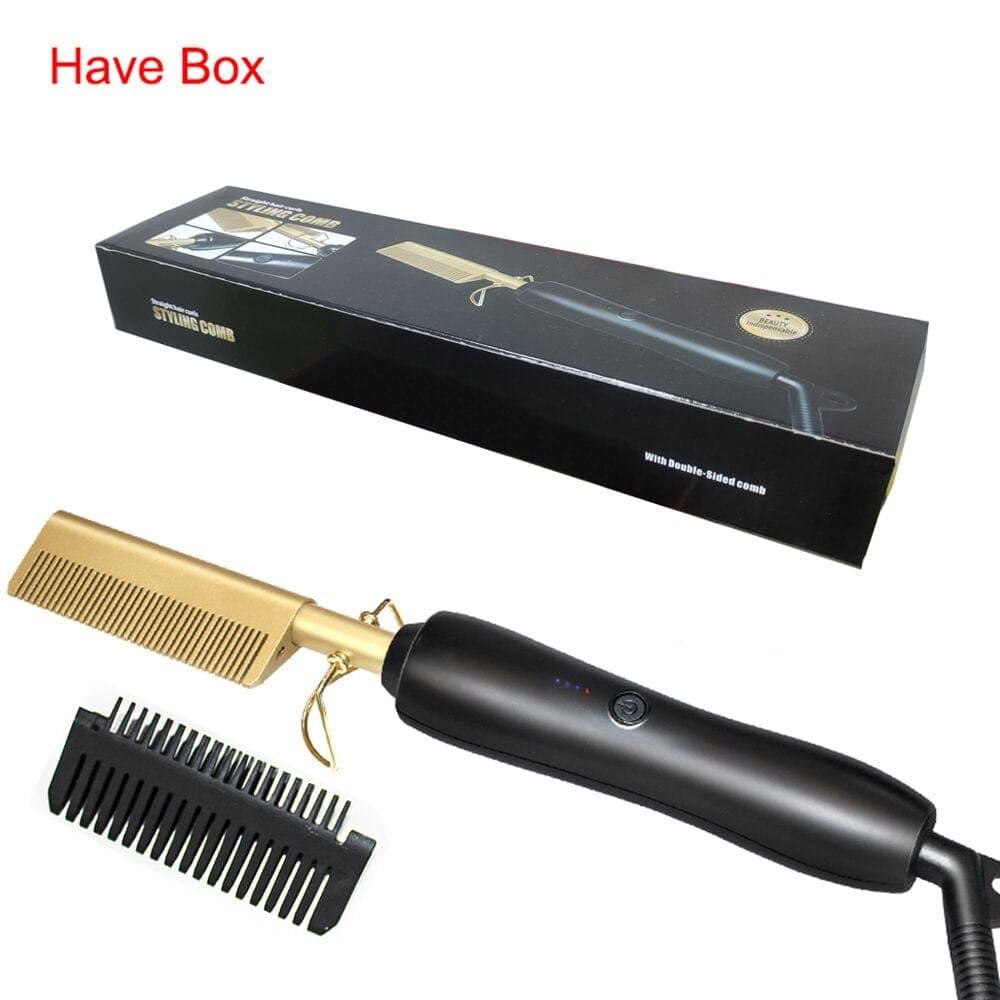 Hair Straightener Brush Hot Hair Comb, Curling Iron for Women Men - Ammpoure Wellbeing
