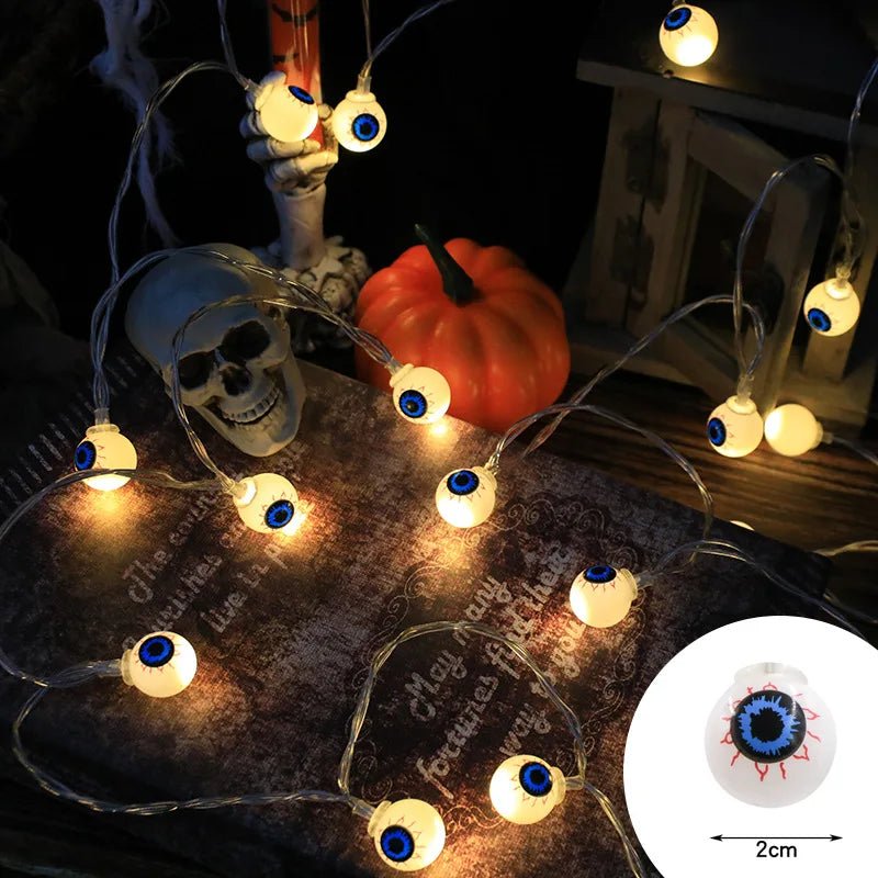 Halloween Decoration Led Light String Pumpkin Skull Head Eyeball Shaped Lamp String Trick Or Treat Lantern Horror Halloween Day - Ammpoure Wellbeing