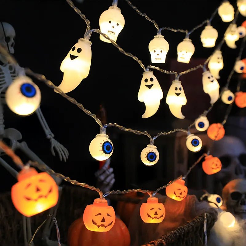 Halloween Decoration Led Light String Pumpkin Skull Head Eyeball Shaped Lamp String Trick Or Treat Lantern Horror Halloween Day - Ammpoure Wellbeing