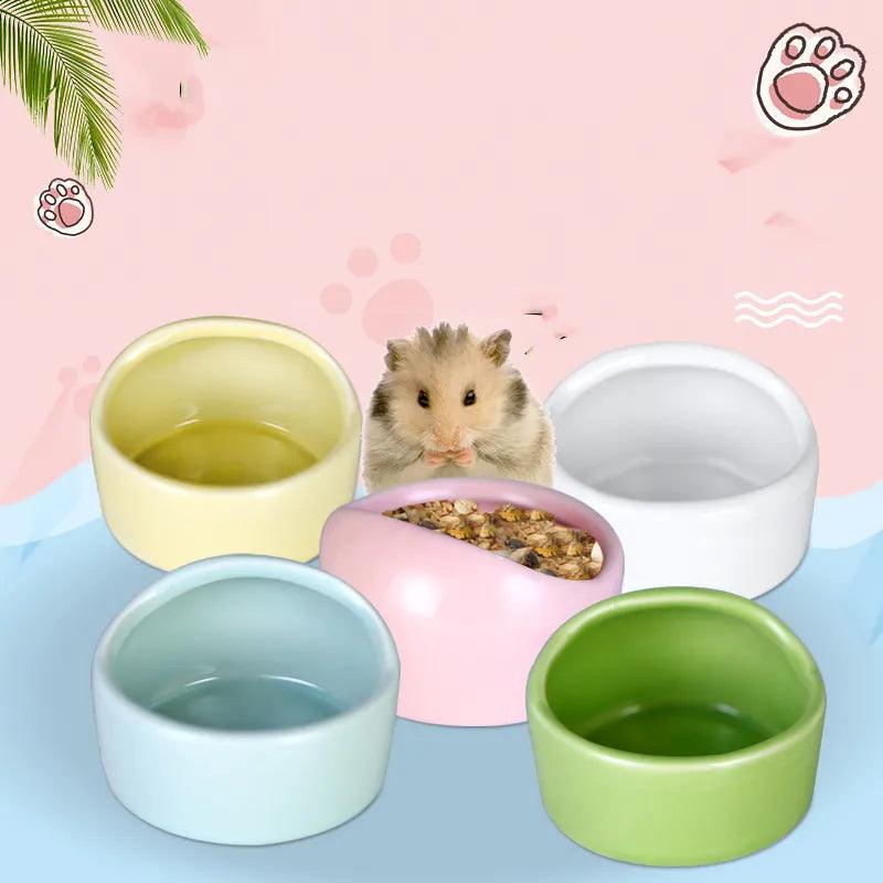 Hamster Bowl Food Dish Ceramic Small Animal Bowl Prevent Knocking Over For Food Splashing Gerbil Chinchilla Rat Ferret Hedgehog - Ammpoure Wellbeing