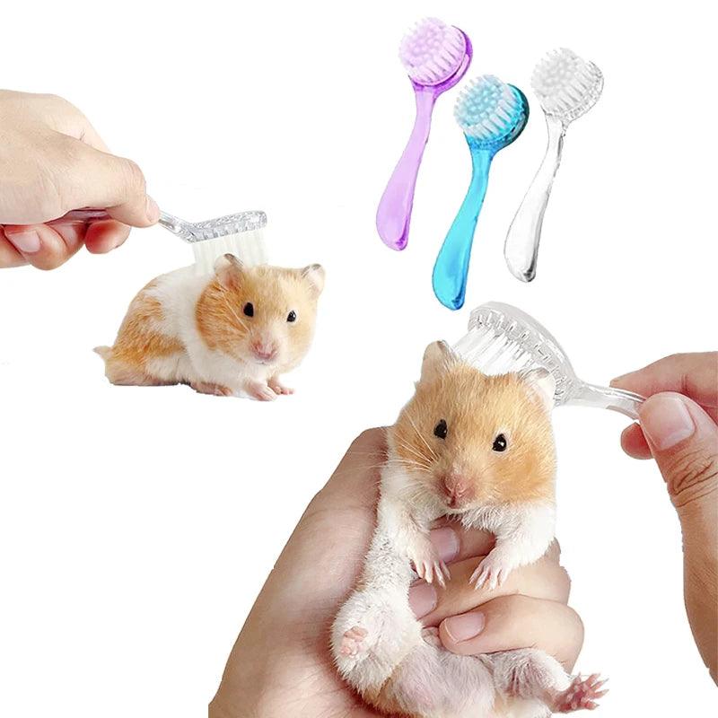 Hamster Brush Small Animal Bath Brush with Lid Soft Cleansing Brush Massage Combs for Hedgehog Guinea Pig Rabbit Chinchilla - Ammpoure Wellbeing