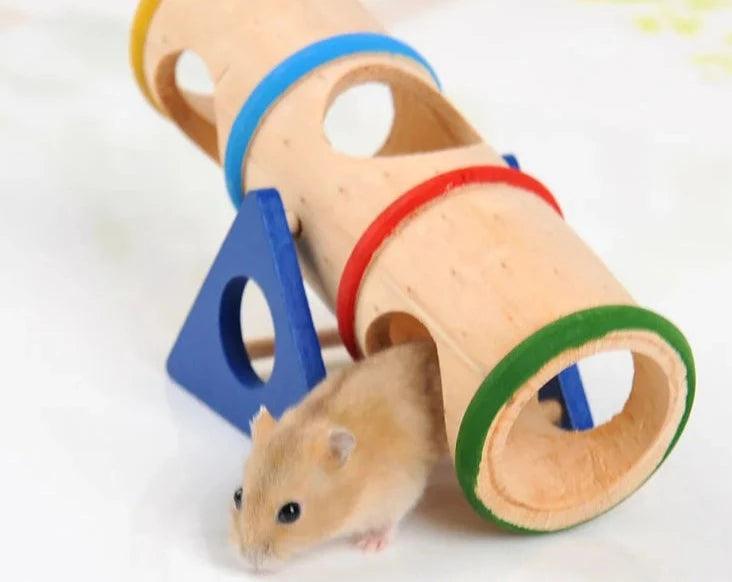 Hamster Toys Wooden Colorful Funny Seesaw Mouse Chinchilla Gerbil Hedgehog Cage House Pet Accessories Articles for Pets - Ammpoure Wellbeing