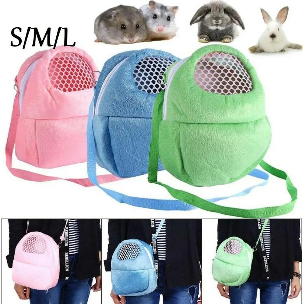 Hamster Travel Carrier Bag Chinchilla Guinea Pig Bunny Breathable Carrier Cage Warm Soft Travel Walking Small Animal Carrier - Ammpoure Wellbeing