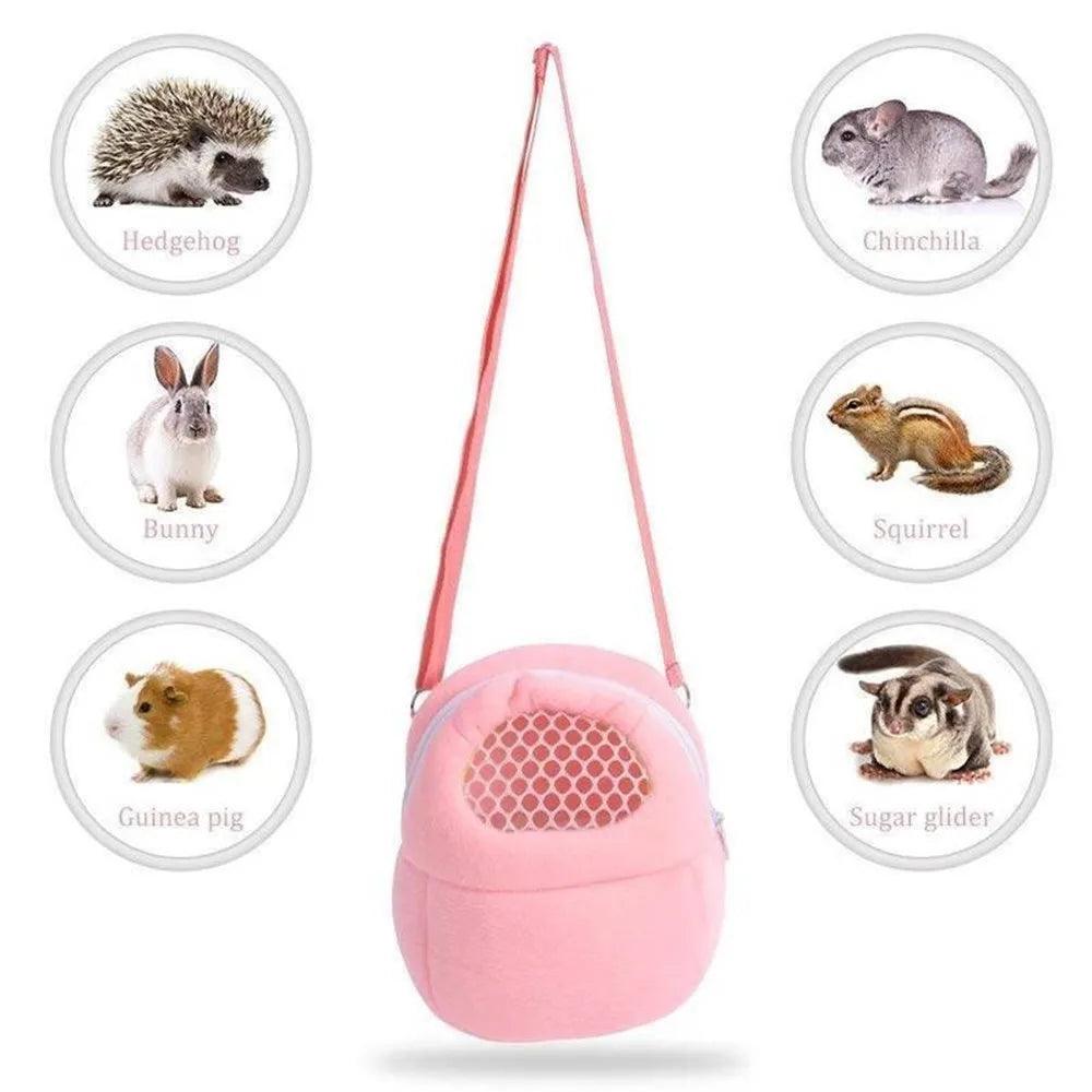 Hamster Travel Carrier Bag Chinchilla Guinea Pig Bunny Breathable Carrier Cage Warm Soft Travel Walking Small Animal Carrier - Ammpoure Wellbeing