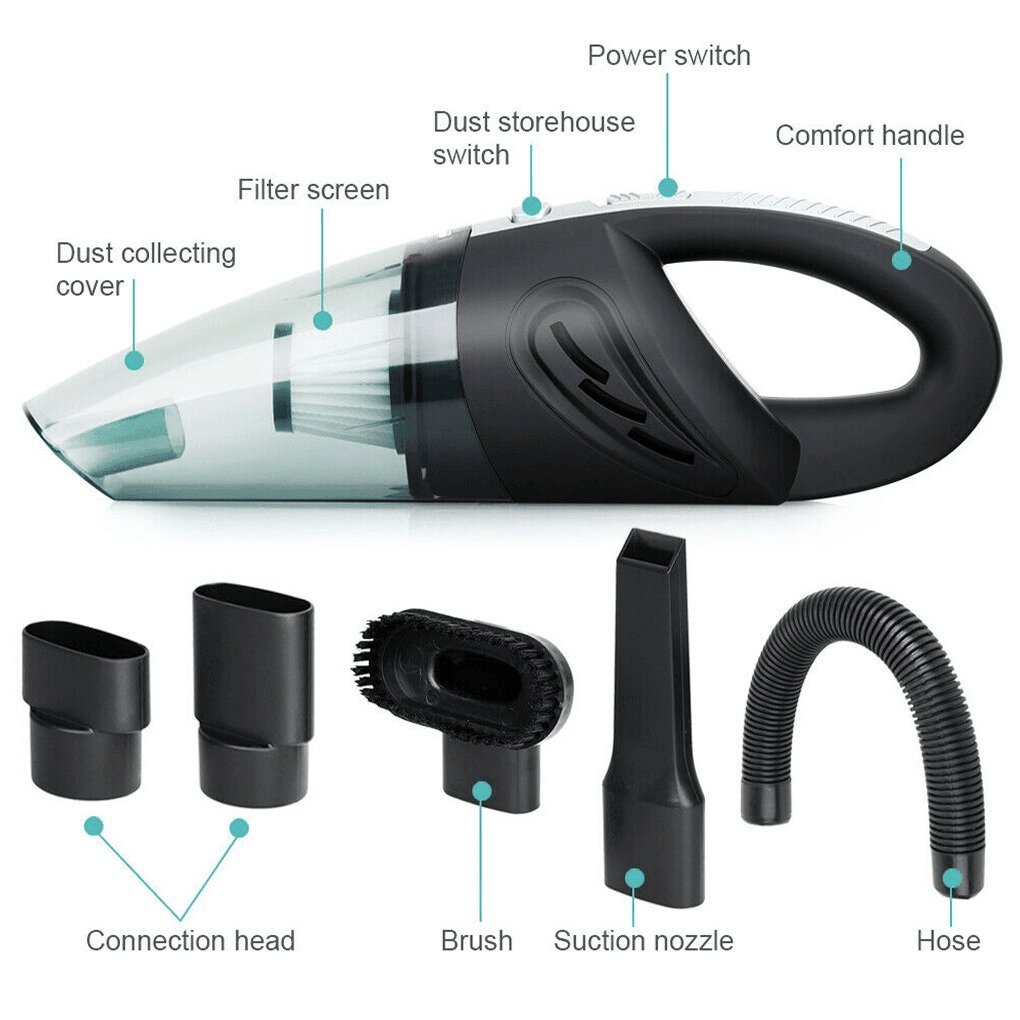 Handheld Cordless Vacuum Cleaner USB (120W 4000PA) UK for Car, Home, Pet hair and more (Wet/Dry) - Ammpoure Wellbeing