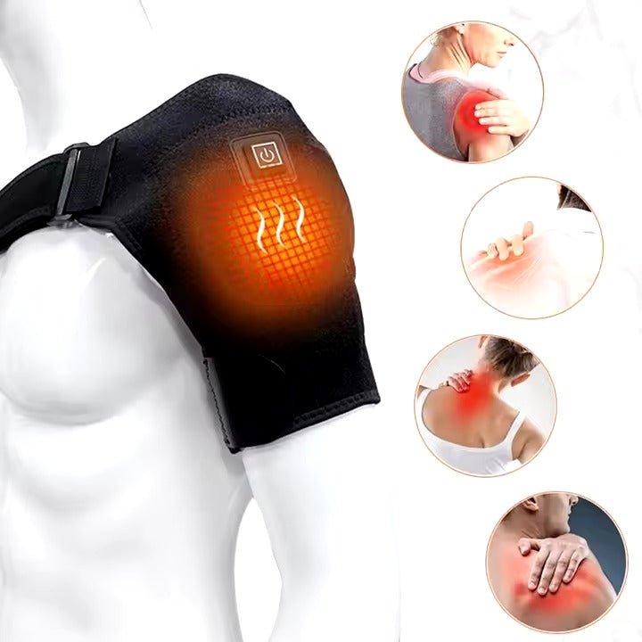 Heat Therapy Shoulder Brace Adjustable Shoulder Heating Pad UK for Frozen Shoulder Bursitis Tendinitis Strain Hot Cold Support Wrap - Ammpoure Wellbeing