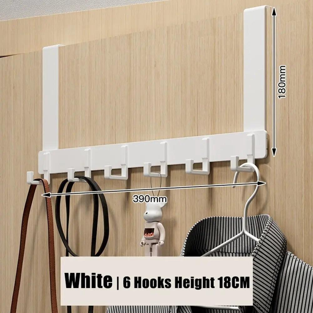 Hooks Over The Door 6 Hooks Clothes Coat Hat Towel Hanger Home Bathroom Organizer Rack Kitchen Accessories Holder - Ammpoure Wellbeing