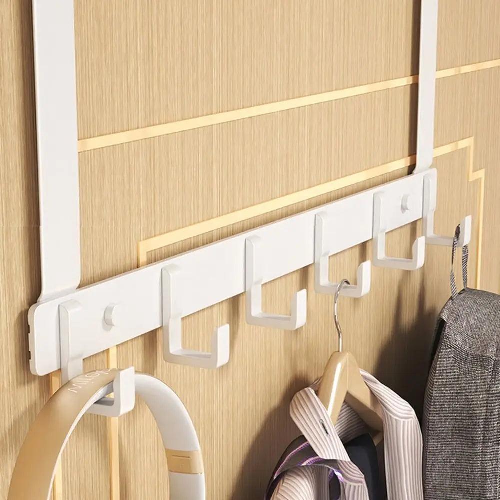 Hooks Over The Door 6 Hooks Clothes Coat Hat Towel Hanger Home Bathroom Organizer Rack Kitchen Accessories Holder - Ammpoure Wellbeing