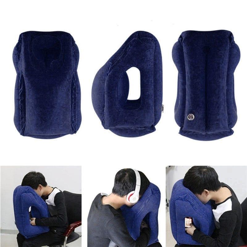 Inflatable Air Cushion Travel Pillow Headrest Chin Support Cushions for Airplane Plane Office Rest Neck Nap Pillows - Ammpoure Wellbeing